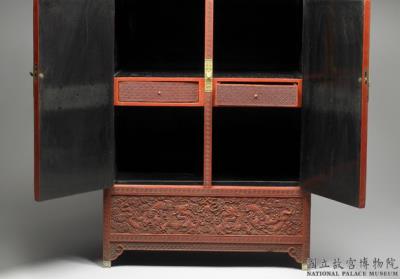 图片[2]-Cabinet with dragon-and-cloud decor Carved red lacquerware, 18th century, Qing dynasty-China Archive